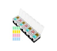 Weekly Pill Organizer - PP Compact Design, Daily Medication Dispenser, Airtight Anti-Moisture Container, Portable Storage for Tray Solution | Organization Support Workplace Fridge Kids Senior Cabin