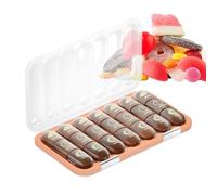 Weekly Pill Organizer - PP Silicone 8.86x5.2x1.42in | 7 Day Three-Times-Daily Case | Double Protection Box | Semi-Transparent Medicine Dispenser for Fish Oil Supplements and Travel Use