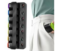 Weekly Pill Organizer, Removable Pill Box, Large Travel P Ill Case, Daily Reminder, Easy to Carry, 20.5cm, for Indoor Outdoor Work School Purse Bag