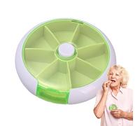 Weekly Pill Organizer - Round Pill Dispenser 7 Day, Easy Open Medication Organizer, Portable Piill Dispensser Box, Pills Dispenser Box, Storage Tool with 7 Compartments for Pills, Candy, Hold