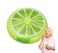 Weekly Pill Organizer - Round Pill Dispenser 7 Day, Easy Open Medication Organizer, Portable Piill Dispensser Box, Pills Dispenser Box, Storage Tool with 7 Compartments for Pills, Candy, Hold