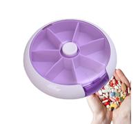 Weekly Pill Organizer - Round Storage Box with 7 Day Compartments,