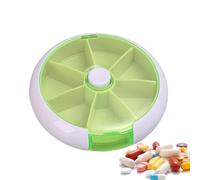 Weekly Pill Organizer - Round Storage Box with 7 Day Compartments,