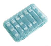 Weekly Pill Organizer with 21 Compartments for Morning and Evening Doses | Portable Light-Shielding Medicine Case with One-Hand Open Lid for Travel Home Office(D)
