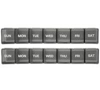 Weekly Pill Organizer with 7-Day Medication and Vitamin Holder Container, Travel Pill Boxes Large Compartments/Black - Pack of 2