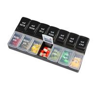 Weekly Pill Organizer with Am/Pm Compartments, Tablet Storage Box, Travel Pill Boxes, BPA-Free Medication Organiser, Easy to Open Daily Pill Case to Hold Vitamins, Cod Liver Oil and Medication