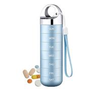 Weekly Pill Organizer, with Seven Compartments, 16x3.5cm, Pill Box 7 Days, P Ill Medicine Case, Uv Protection Design, for Adults Seniors Travelers Caregivers Daily Routine Travel Camping Vacation