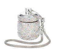 Weekly Pilling Case Sturdy Aluminum Travel Organizers for Medications and Supplements with Keychain Charm Metal Pilling Box