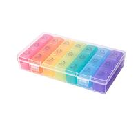 Weekly Pills Organizer 7 Day 3-Times-A-Day Medication Reminder Portable Travel -Proof Storage Box Food Grade Plastic Large Compartment Sealed Buckle Case