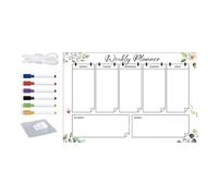 Weekly Planner Acrylic Board for the Wall - Dry Wipe Wall Calendar, Transparent Reusable Appointment Board with 6 Colour Markings | Modern, Stylish Tool for Bedroom
