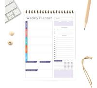 Weekly Planner Block - Spiral Bound Dates Binder - Weekly Planner,For Living Room School Business College Library Studies