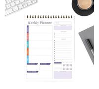 Weekly Planner Block | Spiral Bound Undated Work Planner,Weekly Planner,For Living Room School Office College Library Studies
