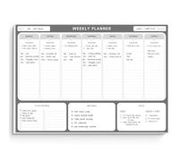 Weekly Planner Desk Pad A3 | Undated Weekly Organiser Notepad with To Do List, Goals, Notes & Next Week Sections, 50 Tear-Off Sheets, 120gsm Paper, Monochrome Deskpad for Work, Home & Study