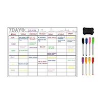 Weekly Planner,Magnetic Whiteboard,Ideal as a Weekly Family or Work Planner,Meal Planner,Note Board,Shopping List,Homework Planner,Contains 8 Colored Markers and an Eraser