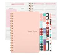 Weekly Planner Notebook, A5 To Do List Notebook and Habit Tracker, 52 Weeks Diary of Weekly Planning for Work, Fitness, Productivity, Spiral Bound, Compact planner for Students, Professionals