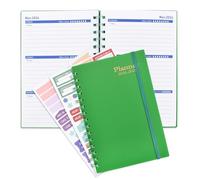 Weekly Planner Notebook,A5 Weekly/Monthly Planner,2024 2025 Diary, Schedule Book With Monthly Tabs,Week To View Planner With Dual Schedules,Day Designer,5.7 * 8.2in,Frosted Cover, Wirebound (Green)