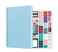 Weekly Planner Notebook, Undated A5 Planner Notebook Daily Planner to Do List Diary,Weekly Goals Planner with Habit Tracker 52 Weeks Planning for Students, Work, Fitness (Blue)
