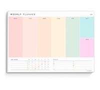 Weekly Planner Notepad - Daily, Weekly Schedule, To Do List Desk Pad, Productivity Planner & Time Management, ADHD Planner | 50 Undated Tear Away Sheets | A4 Colorful