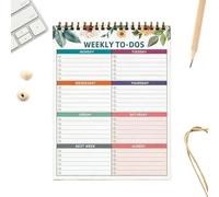 Weekly Planner Notepad - Open Date Work Organizer, Weekly Organizer, for Office, Study, Home, Kitchen, Living Room, School, Library
