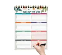 Weekly Planner Notepad | Spiral Undated Agenda Pad,Weekly Schedule Planner - for Kitchen Living Room School Business College Library Study Home