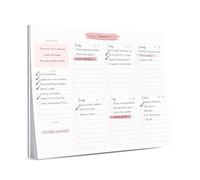 Weekly Planner Notepad Tear Off - 52 Undated Sheets Daily To Do List Notepad, Habit Tracker, Academic Notebook, Work Planner- Full Year Productivity Pad, schedule pink