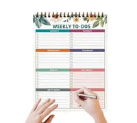 Weekly Planner - Open Date Notebook Work Organizer | Weekly Desk Planner - for Kitchen, Living Room, School, Office, University, Library Home