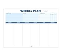 Weekly Planner Pad 10"x7", Undated, Cardboard Cover, To Do List Notepad, Calendar, Work Organizer Notebook, Desk Planner, Productivity