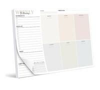 Weekly Planner Pad, 50 Sheets A4 Planning Pad New Year To Do List, Scheduler for Home School Work Office Sports Check-in 21 × 29.7cm