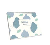 Weekly Planner Pad 52 Sheets Spiral Organizer, To-Do List, Meal Planner, Grocery List, Habit Tracker & Top Priorities 120 gsm Paper, Weekly Schedule 24×19.5 cm (BLUE)