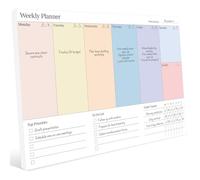 Weekly Planner Pad, 52 Sheets Undated A4 Desk Pad with To Do List and Habit Tracker for Study Work Menu, 120GSM Thick Paper