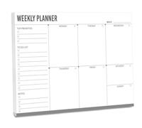 Weekly Planner Pad, 52 Undated Tear-Off Sheets Weekly To Do List Notepad A4 Organiser Work Planner List for Home School Business Office, Thick 120gsm Paper 29.7 x 21cm