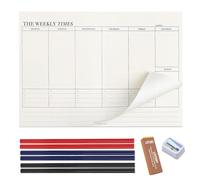 Weekly Planner Pad 60 Sheet Tear Off To Do List and Habit Tracker for Home Office School Sports Check-in, Includes 6 Pencils, Sharpener and Eraser