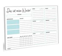 Weekly planner pad DIN A4 without fixed date | 50 pages planner with weekly overview & habit tracker | Weekly planner for appointments, tasks & notes | Organization & motivation in everyday life |