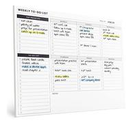 Weekly Planner Pad: To Do List Desk Notepad with Multiple Sections - 8.5x11" 52 Sheets - Undated Tear Off Notebook Calendar - Habit Planning Tracker, Task Goal Checklist Organizer - Agenda Plan Pad