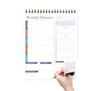 Weekly Planner Spiral - Undated Schedule Organizer | Calendar Planner Book, Durable Daily And Weekly Planning System, Practical Undated Spiral Schedule For Home Kitchen Living Room