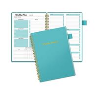 Weekly Planner Undated, Weekly Goals Schedule Planner with Spiral Binding, To Do List Notebook Calendars Organizers Habit Tracker Journal for Men & Women, Pocket,Pen Loop, 53 Weeks (5.5x8.5")
