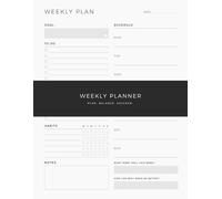 Weekly Planner: Weekly Goals, Schedule, To Do List, Habit Tracker, Notes & Weekly Reflection, Undated, 122 Pages, 8.5 x 11 Inches