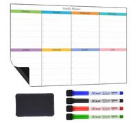 Weekly Planner Whiteboard - A3 Family Fridge Magnetic Whiteboard Self Adhesive with 4PCS Colorful Markers for Wall Fridge Monthly Weekly Daily Calendar Planner Meal Planner Board Wipeable-40 * 28cm