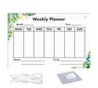 Weekly Planner Whiteboard for Wall, Acrylic Meal Planner Book Hang on the Wall or Refrigerator, Erasable Suitable for Daily Planning, 30 × 20 cm