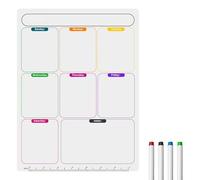 Weekly Planner Whiteboard, Magnetic Whiteboard for Fridge with Dry Pens Meal Planner Magnetic Dry Erase Fridge Calendar for Daily Memo Routines Meal and Planning