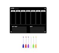Weekly Planner Wipe Clean, Acrylic Fridge Calendar, Magnetic Weekly Meal Planner, Notepad for Important Reminders for Home Offices (Set 2.)