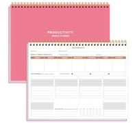 Weekly Productivity Planner - 8.5" x 11" Dashboard Desk Notepad Has 6 Focus Areas to List Tasks for Goals, Projects, Clients, Academic or Meal-Organize Your Daily Work Efficiently, 54 Weeks, Pink