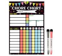 Weekly Reward Chart for Kids - Magnetic Dry Wipe Challenge Board Refrigerator, Visual Schedule Behavior Tracker with 2 Markers | Daily Tasks, Homework, Potty