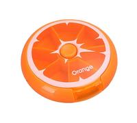 Weekly Round Pill Box - Abs Pp Construction 9x2.2cm, Portable Pill Storage Dispenser, Seven Compartment Organizer, Easy Refill Compact Design | for v́itamins Pills Candy Daily ďose Travel Home