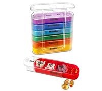 Weekly Stackable Pill Organizer,4 Times A Day Pill Organizer Box Morning, Noon, Evening, and Bedtime,7 Stackable Compartments