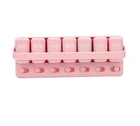 Weekly Tablet Organizer 7 Day Case with Reminder Sliding Lid for Vitamins and Medication - Portable Travel Box with 7 Detachable Compartments Secure Lock System for Home (Rosa)