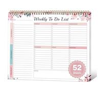 Weekly To Do List Notepad with 52 Undated Sheets（8.5"×11"）- Undated Weekly Desk Planner for Women & Man, School/Office Supplies - Whispering Petal