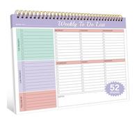 Weekly To Do List Notepad with 52 Undated Sheets（8.5"×11"）- Undated Weekly Desk Planner Organizer for School Supplies, Office, Family