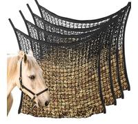 WEEKSUN 4 PCS Slow Feed Hay Net, Hay Bags for Horses with Large Capacity, Horse Feed Bag Easy to Hang, Hay Nets for Horses for Horse Feeder Full Day Feeding Horses Goat Stall Trailer (31.5" x 35.1")