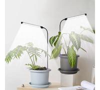 WeeLeeGoo Grow Light 2 Pack, 6000K Full Spectrum Gooseneck Growing Lamp for Indoor Pot Plants Bonsai/Plant/Houseplants, Dimmable & Auto Timer 4 8 12H